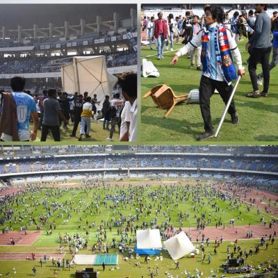 මෙසී ගිය සොවින් ක්‍රීඩාලෝලීන් පිටියේ යකා නටයි