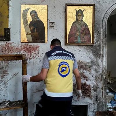 සිරියාවේ පල්ලියකට මරාගෙන මැරෙන බෝම්බ ප්‍රහාරයක් - 22ක් මරුට